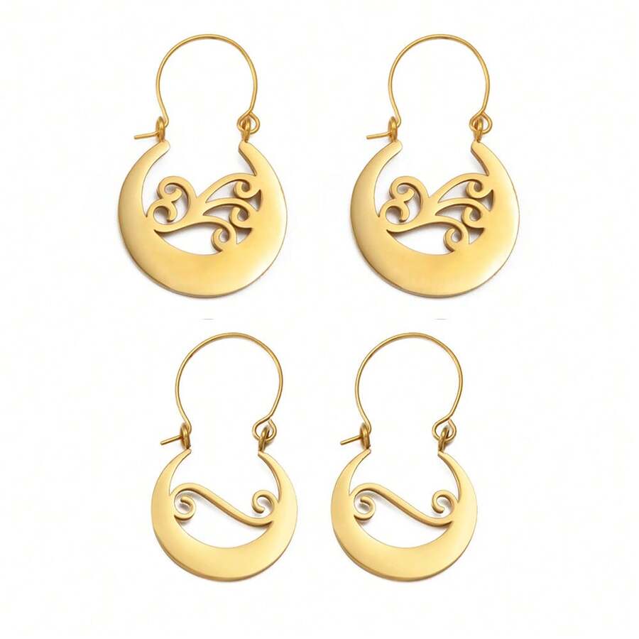 1Pair / Spain Canary Islands Earrings For Women Girls Stainless Steel Canarian Jewelry - Multicolor - View 1