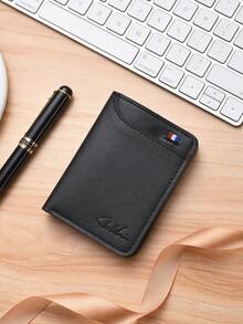 SHABILI Tarjetero ultradelgado de una sola pieza, estuche compacto minimalista para tarjetas bancarias, monedero portátil para tarjetas - Negro - Ver 2