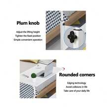 Escritorio Móvil Compacto, Diseño en Forma de "C", Extensible, Idel Para Laptop, Lectura, Ocio, Estudio, Acero Inoxidable, Mesa de Fibra de Madera, Para Habitación, Oficina, Sala, Taller, Diseño Moderno - Blanco - Ver 7