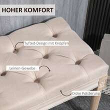 HOMCOM 2-Seater Sofa Bed With Cushions And Convertible Function, Adjustable, Supports Up To 150 Kg, Light Grey - Apricot - View 4