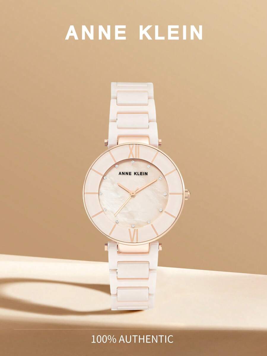 Anne Klein Đồng hồ nữ Crystal Accented Ceramic Bracelet Watch AK Dress Watch, AK/3266 - Hồng - Xem 1