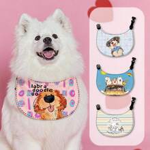 1pc Cute Cartoon Dog Drool Bib, Adjustable For Medium To Large Dogs, Samoyed, Cats, Pet Drool Bib - Multicolor - View 1