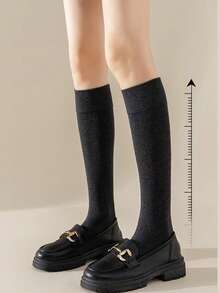 1/2/3 Pairs Women Solid Color Over-The-Knee Socks, White Thigh High Compression Stockings, Slimming Leg, Suitable For Dresses, Boots, Flats, Versatile For All Seasons - Multicolor - View 7