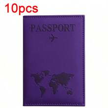 1pc/3pcs/5pcs/10pcs Matte PU Travel Passport Cover, With World Map & Letter Printing, Holder Design Passport Wallet Holder Organizer Women, Essential Travel Accessory Letter Versatile, Large Capacity Middle School Students, High School Senior High School Students, College Students, University Students, Freshman, Sophomore, Underclassmen, Customized Passport Case, Summer Holiday