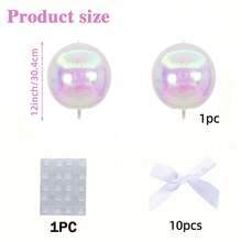 2sets Round Balloons With White Bows, Transparent Round Balloons, 18-Inch Rainbow-Colored Balloons, Used For Decoration At Birthdays, Weddings, Dances And Parties. - Multicolor - View 9