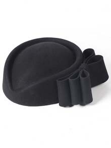 HIMESPORT 粉色羊毛毡法式贝雷帽，带蝴蝶结，优雅别致，适合婚礼、正式场合、教堂、下午茶、礼服、冬季鸡尾酒会等场合。 - A - 查看 10