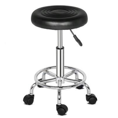 Black Round Striped Rotation Bar Stool - Stylish Rotatable Seating For Kitchen Island Bar Counter Cafe
