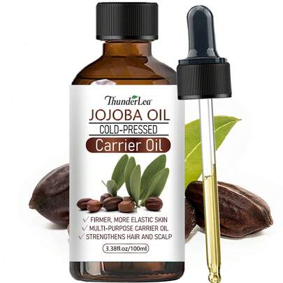 ThunderLea Jojoba Oil - Nourishes Hair And Skin, Makeup Remover And Massage | 100% Natural Plant Oil