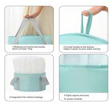 1 个可折叠足浴盆 - 保温非电动便携式水疗浴缸，带加固把手，无香型，多用途浴室用品 浴室配件 浴室工具