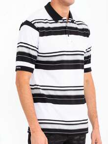 Mens West Coast Classic Striped Polo Shirt - màu đen - Xem 3