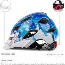 Kids Bike Helmet with Cool Visor, Adjustable & Lightweight for 5 - 14 Year Olds Riding Bikes - Azul Marino - Ver 3
