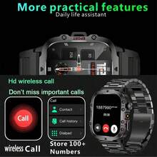 1.81" HD Touchscreen Smart Watch, Wireless Calling, Music Control, Multiple Sports Modes, LED Flashlight, Compatible With IOS & Android, Unisex Gift For Men & Women - Multicolor - View 7