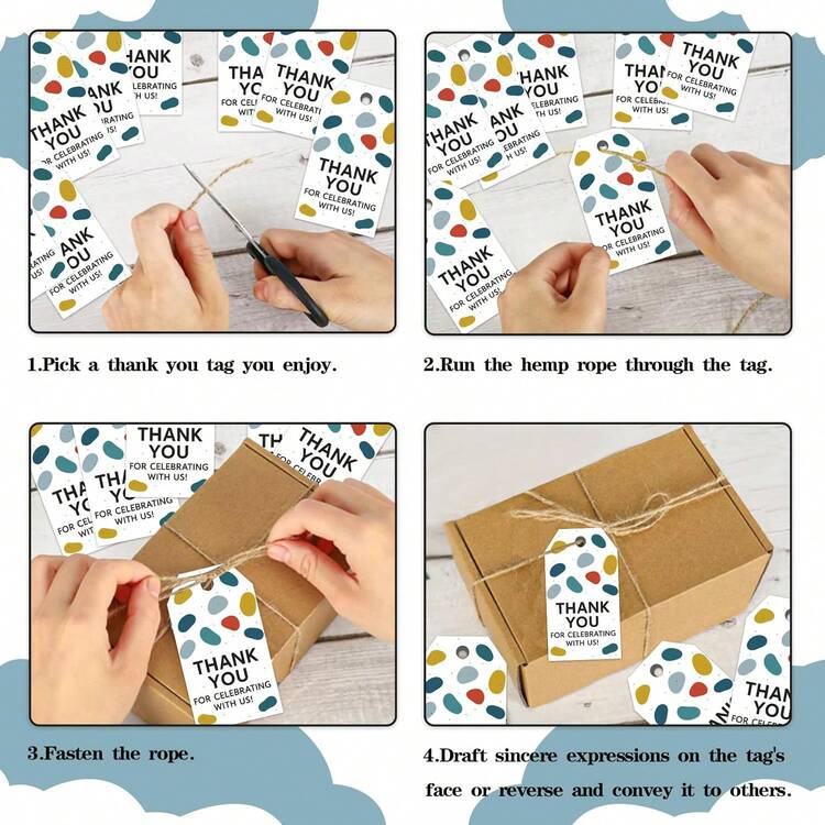 50 Étiquettes Mariage Bouteille D'Eau – Merci Feuilles Élégantes, Imperméables, Style 3
