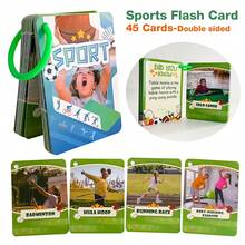 45PCS Sports Vocabulary Flash Cards – PE Learning Resource For Kids, Teachers & Students – Homeschool Classroom Activity With Hiking, Archery, Skating - Multicolor - View 9