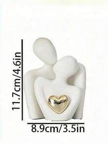1件情侣雕像电视柜摆件，抽象雕塑摆件，家居装饰，浪漫情侣礼物，适用于客厅、卧室、办公室，情人节、生日、毕业礼物 - 彩色 - 查看 4