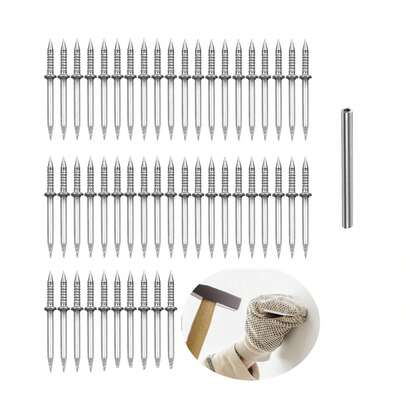 Rosca de Zócalo de Doble Cabeza sin Soldadura - Línea de Zócalo sin Marcas - Clavos de  Invisibles - Clavos de Dos Cabezas - Clavo Oculto de Acero al Carbono (50 Piezas)