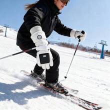 Guantes Calefactables para Mujer Calentadores De Manos Calefactados Recargables Guantes Trmicos Ajustables e Impermeables - para Senderismo Esqu Camping Motociclismo Ciclismo Hombres - En blanco y black - Ver 9