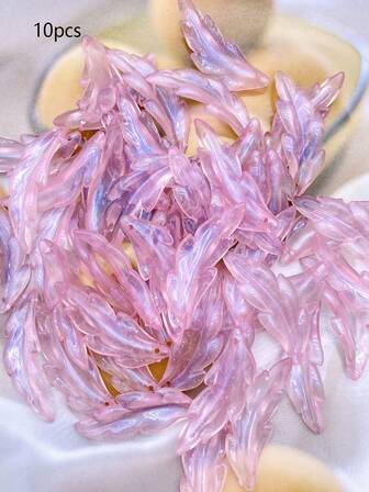 Nueva serie de joyería y accesorios DIY: Cadena para teléfono, llavero de coche, colgante de 1.5 * 4cm con diseño de cielo estrellado y cola de sirena con destellos finos y plumas