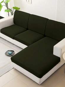 1 件简约现代纯色牛奶丝弹力沙发座垫套，适合所有季节