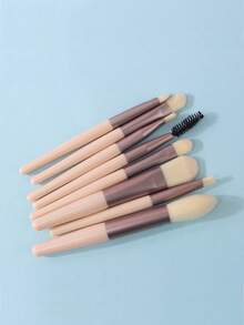 8pcs Makeup Brushes And 2pcs Makeup Sponges Set, Professional Women's Makeup Beauty Tools, Soft Bristles - Multicolor - View 2