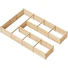 Outdoor Wooden U-Shaped Raised Garden Bed With 19.6" Depth Planter Box Deep Raised Planter Garden Bed For Vegetables Patio Garden Backyard Gardening Raised Planter Box - 7.5x12x1.6 英尺 - 查看 8
