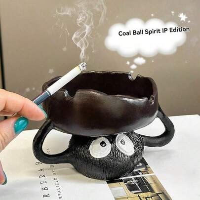 1个宫崎骏动漫烟灰缸，创意烛台，适用于家居、客厅、办公桌装饰，乔迁新居或作为朋友礼物