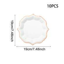 10pcs Platinum Party Plates, Gold Foil Dessert Paper Plates With Scalloped Edges, Disposable Cake Plates Suitable For Tea Party, Birthday, Bridal Shower, Baby Shower, Wedding Receptions - TOP - View 16