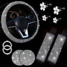 Hiny Artificial Rhinestone Car Interior Decoration 11pcs Set, Stylish All-Season Accessories For Your Vehicle, Vehicle Decor, Interior Embellishment, Shiny Accents, Rhinestone Design, Handcrafted Accents, Highshine Finish, Decorative Pieces - 11 CÁI - Xem 8