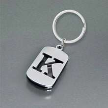 Fashionable Stainless Steel 26-Letter Keychain - The Perfect Choice For Men's Backpacks And Car Accessories, A Simple Pendant - K - View 2