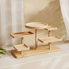 LOVEWE Multi-Tier Wooden Plant Stand (30cm*23cm) - Sturdy/Natural Wood, Small Potted Plants/Succulents, Home/Balcony/Office, Christmas/New Year Gift, Original Wood Color - 原木色 - 查看 7