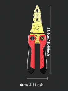 1 pièce Dénudeur de fil électricien multifonctionnel, dénudeur de fil en métal durable, coupe-câble de précision, avec poignée revêtue de caoutchouc, surface polie, résistant à la saleté, sans assemblage requis