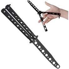 Butterfly Training Practice Tool, Stainless Steel Foldable Comb With No Sharp Teeth, Used For Skill Flipping Tricks, An Ideal Gift For Fathers And Boys. - B - View 1