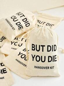 12 pezzi - Kit di sopravvivenza per addio al nubilato in sacchetti di tela di iuta, sacchetti di pronto soccorso per forniture per addio al nubilato, sacchetto regalo per postumi di una sbornia, borsa portautensili con coulisse per feste singole, adatta come regalo per la sposa, ospiti per la sopravvivenza ai postumi di una sbornia, damigelle d'onore, forniture per feste singole, kit di recupero dai postumi di una sbornia in sacchetti di lino, sacchetto di pronto soccorso per addio al nubilato, forniture per matrimoni, ma sei morto, matrimonio - Multicolore - Visualizzare 1