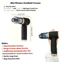 Mini Cordless Handheld Vacuum Cleaner, Car Vacuum Cleaner, Rechargeable, 3-In-1 Design With Vacuum, Blower And Manual Pump Functions, Powerful Suction, Cleaning Assistant - Grey - View 7
