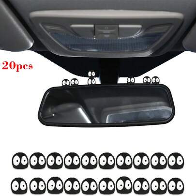 Cute Soot Sprites, 20Pcs Cartoon Soot Sprites Accessories, Soot Elf Ornament, Cute Anime Decor For Car Interior Decoration, Dashboard Car Ornament