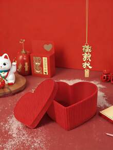 2件套浪漫首饰收纳盒，红色心形带盖盒，礼盒，心形首饰盒，精致小物收纳盒，情人节礼物，适合收纳耳环、项链、手链等首饰，送给女朋友的情人节礼物，首饰盒，礼盒 - 彩色 - 查看 4