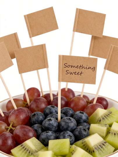 50Pcs Blank Toothpick Flags,Blank Wooden Toothpick Flags Cheese Markers, Food Labels For Party Buffet, Cheese Labels For Charcuterie Board, Cheese Board Accessories, Flag Toothpicks For Appetizers, Party Decor