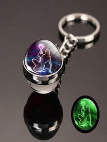 12 Zodiac Constellations Luminous Double-Sided Glass Keychain, Portable High-Quality Happiness! Hang On Bags, Keys, Luggage To Instantly Brighten Up Your Everyday Life. Zodiac Guardian Symbol For Yourself Or As A Gift To Friends, Let Your Exclusive Constellation Accompany You Everywhere By Hanging On Bags, Keys, Luggage. - Multicolor - View 18