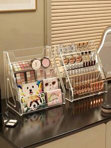 五层化妆品及珠宝收纳架 - 节省空间的梳妆台面置物架，多功能收纳盒，可收纳化妆品、香水、浴室用品 - 女士理想礼物，多层展示架，抛光表面，家居收纳必备 - 彩色 - 查看 6