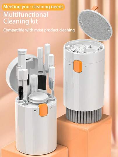 Kit de limpieza 20 en 1, Juego de limpieza de dispositivos electrónicos multifuncional, Cepillo de limpieza de teclado, Kit de limpieza de auriculares, Laptop, Auriculares, Cámara, Herramienta de limpieza multiusos para teléfono (Blanco)
