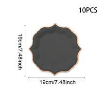 10pcs Platinum Party Plates, Gold Foil Dessert Paper Plates With Scalloped Edges, Disposable Cake Plates Suitable For Tea Party, Birthday, Bridal Shower, Baby Shower, Wedding Receptions - TOP - View 22