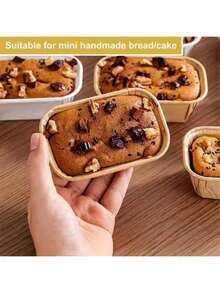 25/50/100pc Non-Stick Mini Cake, Oil-Resistant Cardboard Baking Cups - Rectangular Mini Loaf Cake And Muffin Box With Grooved Edges, Smooth And Easy To Demold, Stackable Design For Even Baking, Suitable For Bread, Cupcakes, Desserts (Baking ), Baking Accessories, Grooved Edge Design, Suitable For Home, Commercial Kitchen, Restaurant, Party, Wedding, Birthday, Baking Accessories, Wedding Dessert Tray, With Grooved Design - Multicolor - View 9