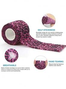 2/4PCSTape Tattoo Handle Bandage Anti-Slip Athletic Nonwoven Waterproof Disposable Self-Adhesive Elastic Bandage Grip Cover Wrap - Multicolor - View 2