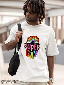 Super Gay LGBT Pride Rainbow T-Shirt REF 3310 FLUXO GEEK - trắng - Xem 4