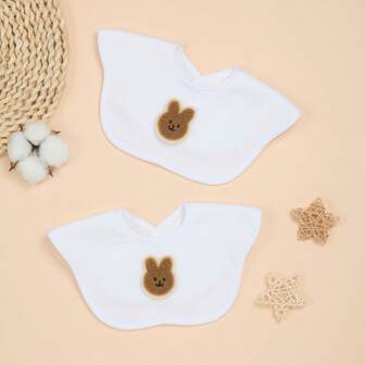 2/3/4/5pcs Baby Bibs, Soft & Skin-Friendly Material, Adjustable Snap Closure, Suitable For Baby Boys And Girls
