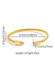1 chiếc vòng tay thép titan dạng xoắn mở hoặc có thể điều chỉnh kích thước dành cho nữ, kiểu dáng thời trang và thanh lịch, đính đá zirconia lấp lánh hình hoa, món quà lý tưởng cho Ngày Valentine, các ngày lễ, kỷ niệm, hoặc các bữa tiệc hàng ngày. - vòng tay dây thừng - Xem 10
