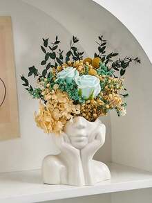 1 chiếc bình hoa nghệ thuật hình mặt bé gái dễ thương, trang trí nhà kiểu Bắc Âu, bình hoa màu trắng. - Nhiều màu - Xem 2