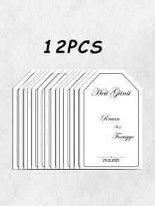 12pcs Personalized Wedding Greeting Cards | Newlywed Blessings | Anniversary | Engagement Congratulations | Wedding Gift Cards - White-b - View 5