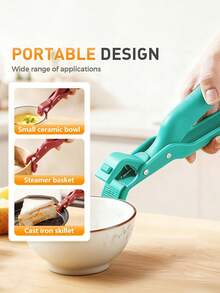 1个/2个装多功能硅胶耐热夹 - 耐热硅胶钳，防滑涂层，符合人体工学的热菜夹，盘子支架 - 食品加工厨房工具，微波炉蒸笼蔬菜夹 - 彩色 - 查看 7