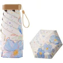 YQQ Meichoon UPF50+ - Paraguas de viaje compacto y ligero portátil resistente al viento impermeable plegable diseño de flores para mujer2179 - como en la foto - Ver 1